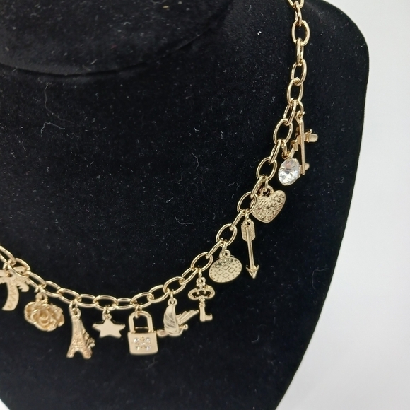 FOREVER 21 Jetsetter Travel Necklace Womens Chain with Travel Charms One Size - Picture 3 of 7